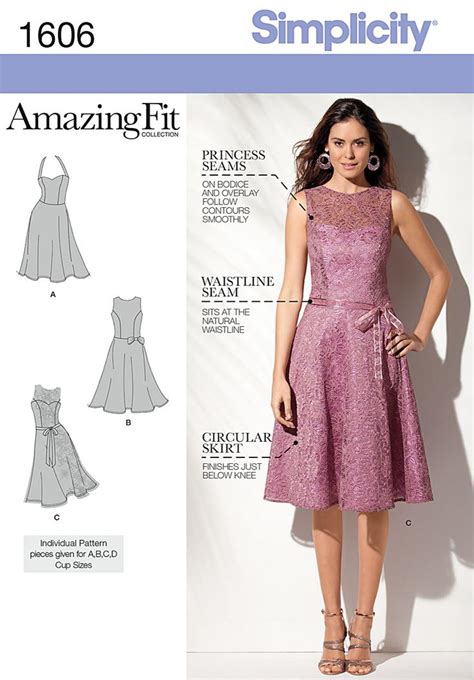 Simplicity 1606 Flare Dress Pattern Fitted Dress Pattern Dress