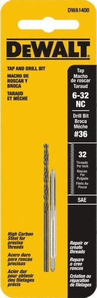 Dewalt Combination Drill Tap 6 32 2b 2 Flutes High Carbon Steel