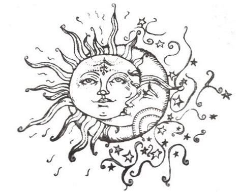 Moon And Sun Kissing Tattoos