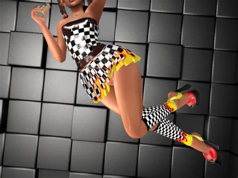 Second Life Marketplace Es Pleated Minidresses Checkers And Flames W