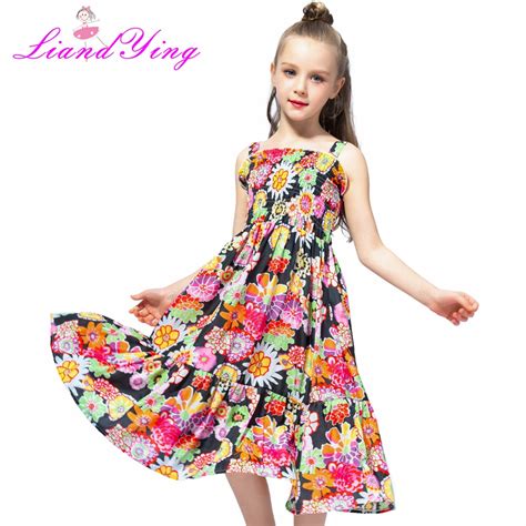 2018 Brand Bohemia Children Dress Girls Summer Floral Party Dresses