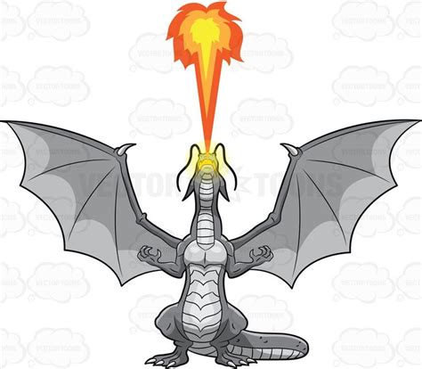 A Dragon Spitting Out Fire Vector Graphics