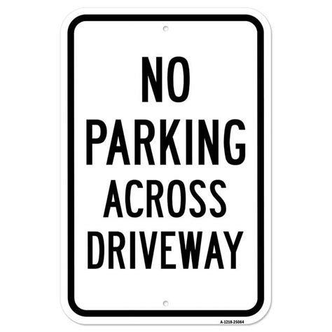 Signmission A 1218 25064 12 X 18 In Aluminum Sign No Parking Across