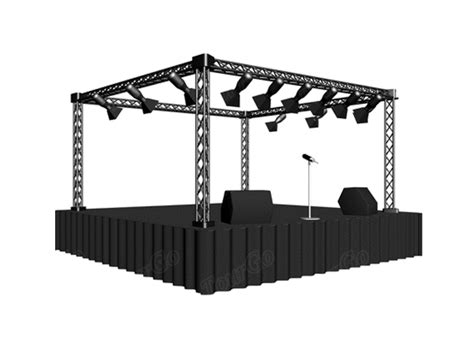Portable Stage System With Lighting Aluminum Truss Used Concert Stages