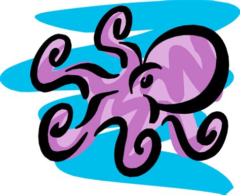 purple octopus cephalopod vector image