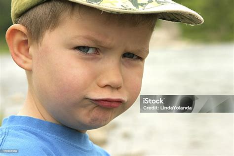 Pouting Child Stock Photo Download Image Now 4 5 Years Anger Blue