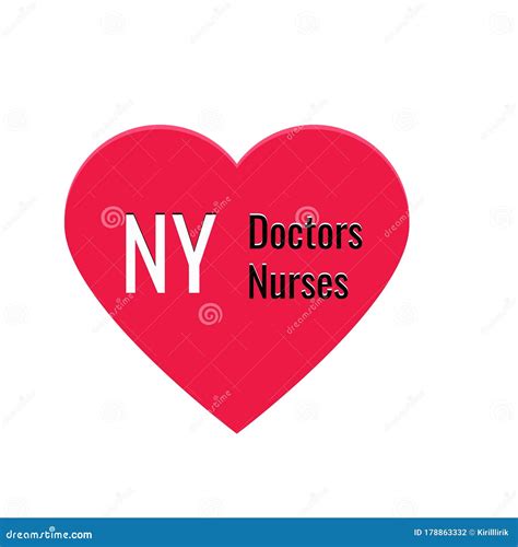 Poster Illustration With The Inscription Ny Love Doctors And Nurses