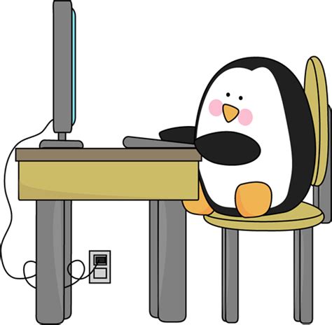 Penguin Using A Computer Penguins Penguin Art Cute Penguins