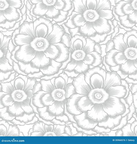 Monochrome Seamless Pattern Stock Vector Illustration Of Flowers