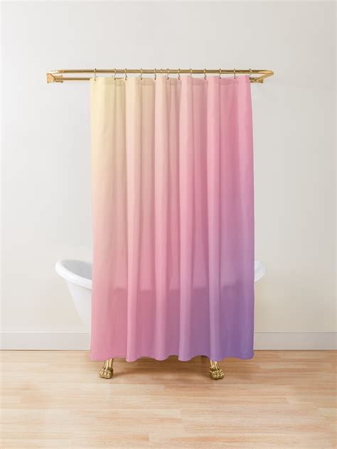 Pastel Yellow Pink Purple Gradient Ombre Abstract Shower Curtain By Gsallicat Redbubble