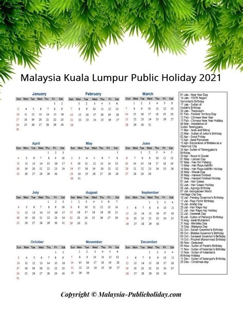 Kuala Lumpur Public Holiday Malaysia Public Holidays 2020 2021 23