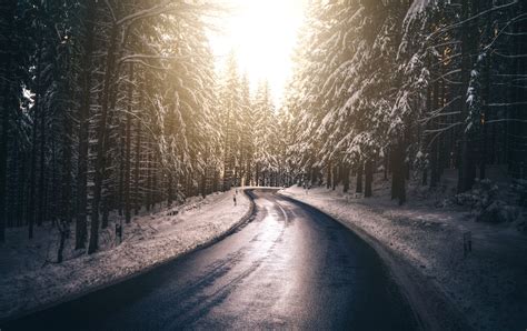Forest Nature Road Snow Tree Winter 5k Hd Nature 4k Wallpapers