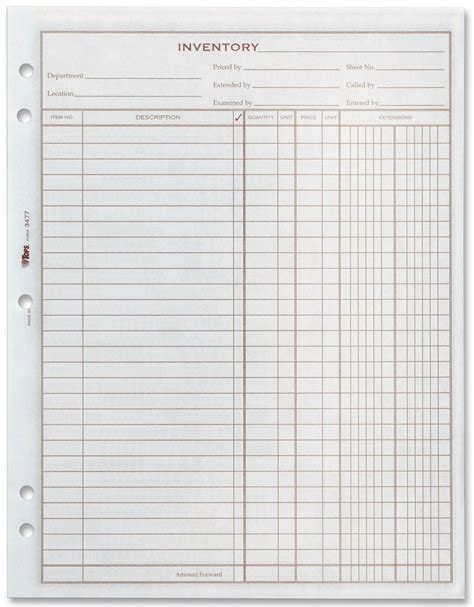 7 Best Images Of Printable Blank Inventory Sheets Free Printable