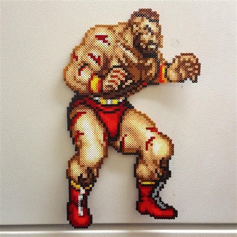 Street Fighter Perler Sf Street Fighter Pixel Art Sprite De Bits Ken Chun Li Ryu