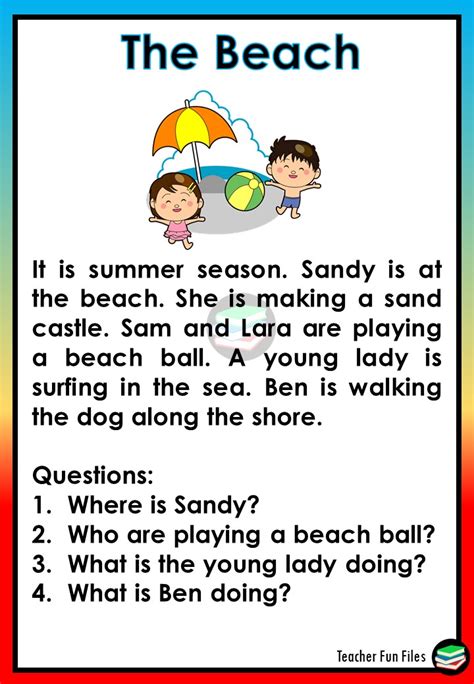 Teacher Fun Files Reading With Comprehension Questions