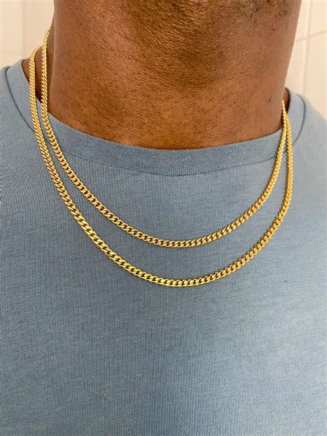 Cuban Link Chain 18k Gold Cuban Link Necklace Stainless Steel Etsy