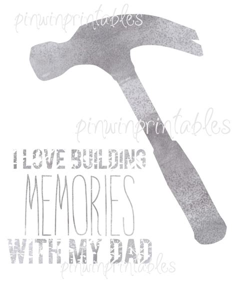 I Love Building Memories With Dad Hammer Digital Print Etsy