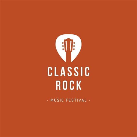 Orange Guitar Pick Icon Music Festival Logo Music Festival Logos