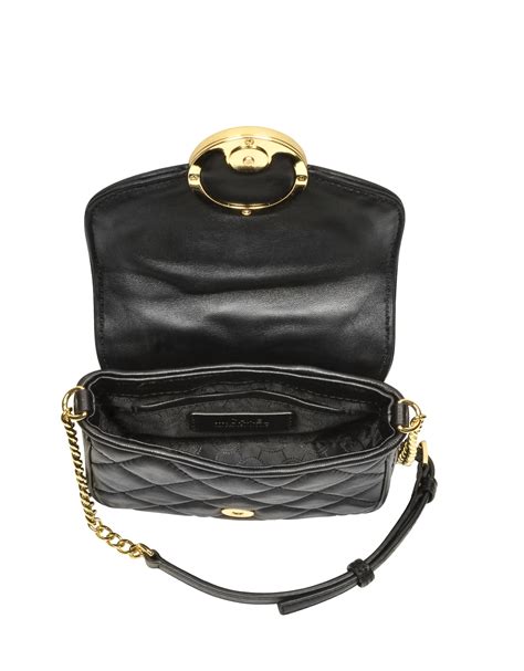 Michael Kors Small Fulton Quilted Crossbody Bag In Gold Black Lyst