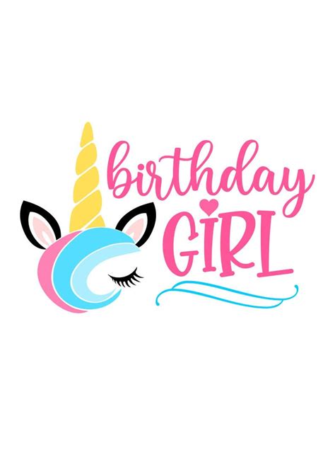 Birthday Unicorn Svg Birthday Girl Svg Happy Birthday Etsy
