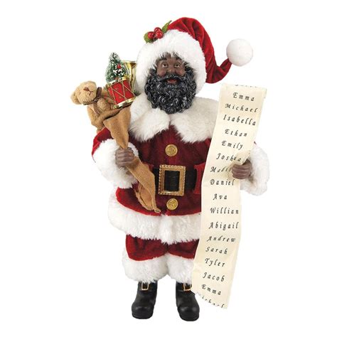 African American Santa Claus With His List By Santas Workshop The