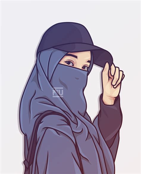 Hijab Vector Girls Cartoon Art Islamic Cartoon Cartoon Girl Drawing