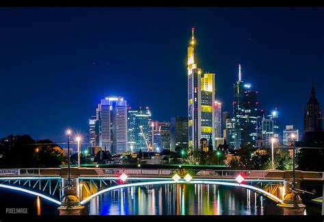 Frankfurt Am Main Skyline At Night By Pixelimage On Deviantart