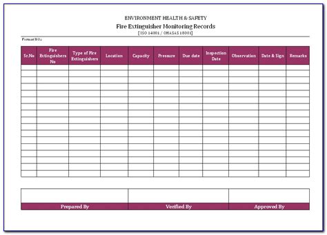 The condition and location of the templates for fire extinguisher maintenance and previous reports always at hand. Monthly Fire Extinguisher Inspection Form Pdf - Form ...