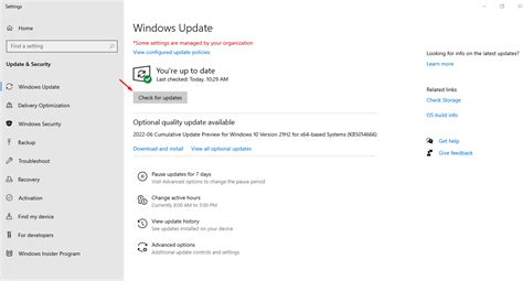 Check For Updates On Windows 10