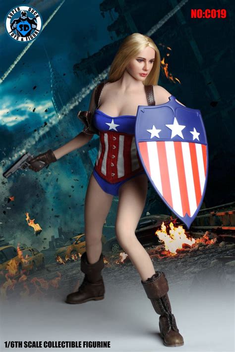 1 6 scale figure accessories female captain america clothes for phicen 12 action figure doll