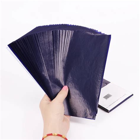 50 Pieceslot Carbon Paper 48k Double Sided Blue Finance Carbon Paper