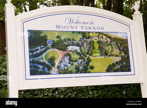 Welcome To Mount Vernon Sign Washington Dc Usa Home Of First President