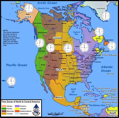 Northamericatime Zones 988×981 Time Zone Map United States