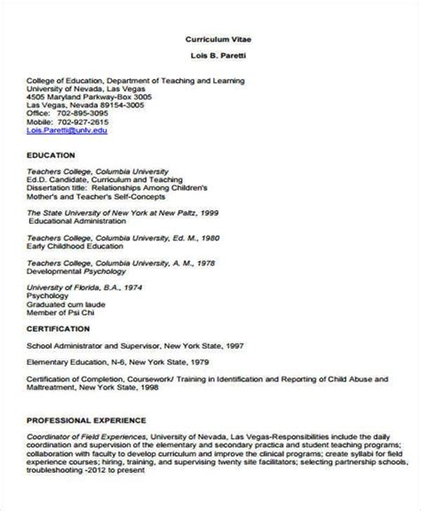 Curriculum vitae (example format) author: 10+ Sample Teaching Curriculum Vitae Templates - PDF, DOC | Free & Premium Templates