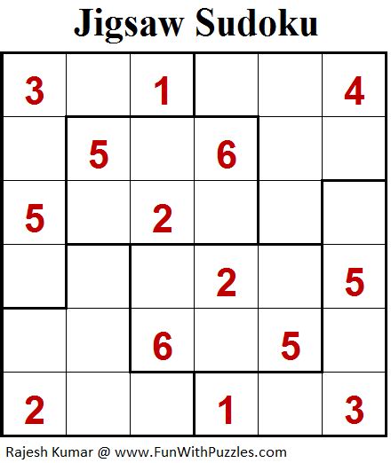 Jigsaw Sudoku Mini Sudoku Series 94 Sudoku Puzzles Sudoku