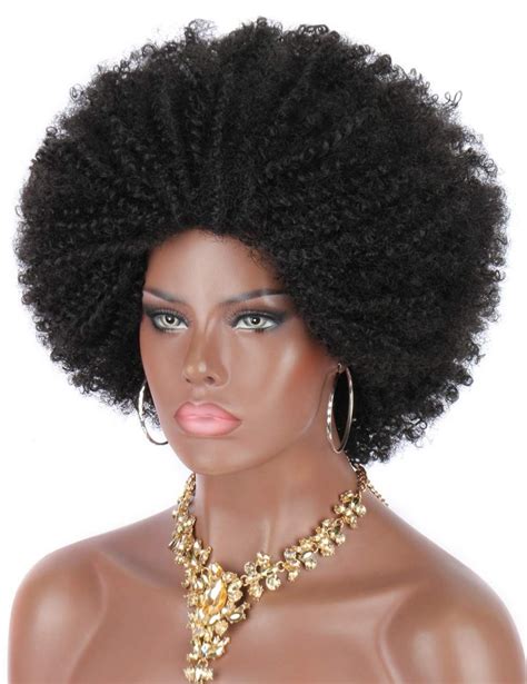 Kalyss Big Bouncy Full Thick Short Afro Kinky Curly Wigs For Black