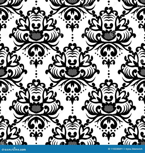 Vector Floral Damask Pattern Rich Ornament Old Damascus Style Stock