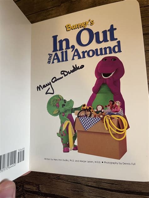 Signed Copy Barney In Out And All Around Board Book Mary Ann Dudko Ebay