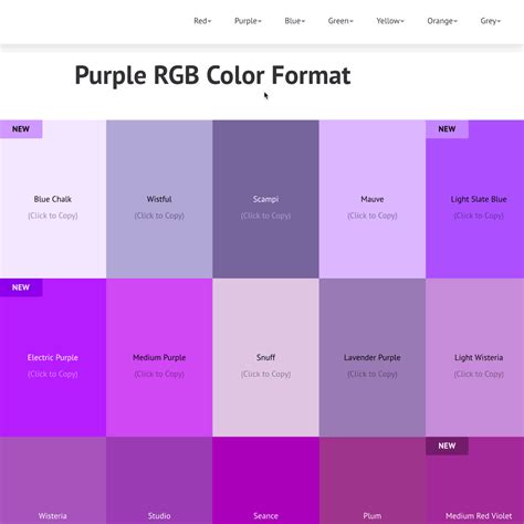 Purple Color Palette Hex