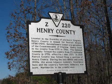 Henry County Virginia Historical Markers On