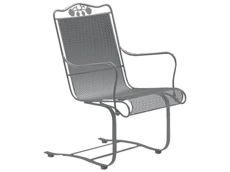 Woodard Briarwood Wrought Iron High Back Spring Lounge Chair With