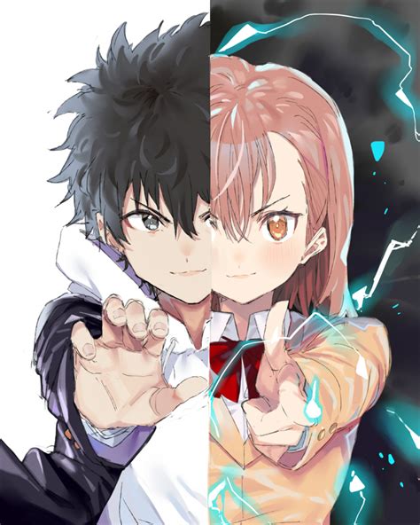 Misaka Mikoto And Kamijou Touma Toaru Majutsu No Index And More Drawn By Pinch Nesume