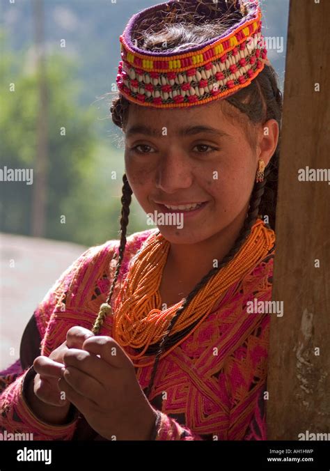 Young Kalasha Woman Posing Bumburet Pakistan Stock Photo Alamy