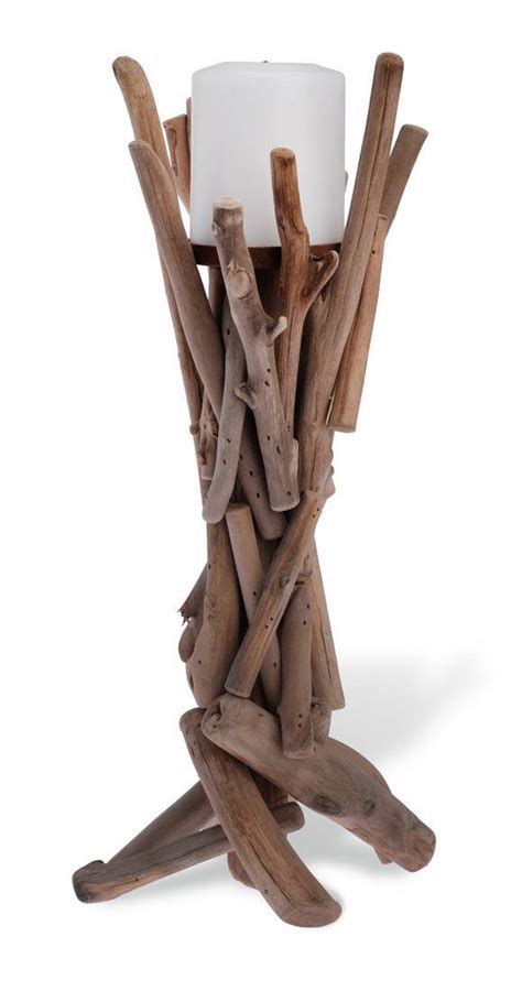 Driftwood Pillar Candle Holder Driftwood Centerpiece Driftwood Candle