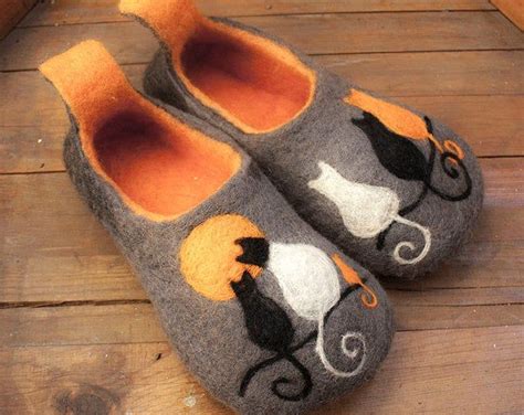 Knitting Pattern Cat Etsy Felted Slippers Cat Slippers Wool Slippers