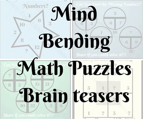 Mind Bending Math Puzzles Brain Teasers For Adults