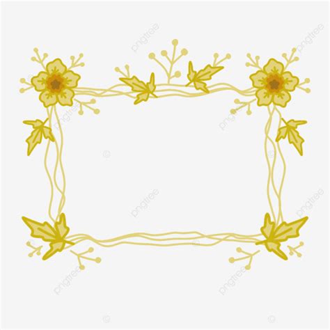 Desain Undangan Pernikahan Hiasan Bunga Bingkai Kuning Bunga Karangan