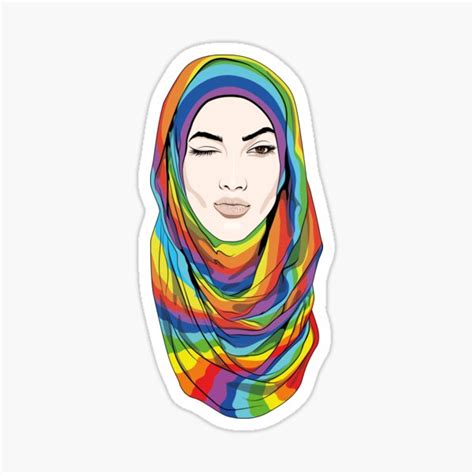Rainbow Hijab Sticker For Sale By Lanapetersen Redbubble