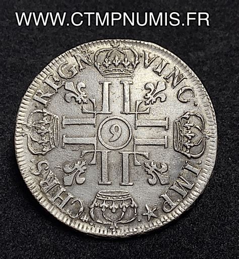 Royale Louis Xiv Ecu Argent Aux 8 L 1° Type 1691 9 Rennes Ctmp Numis