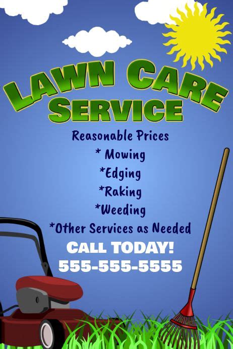 Free Printable Lawn Care Card Templates